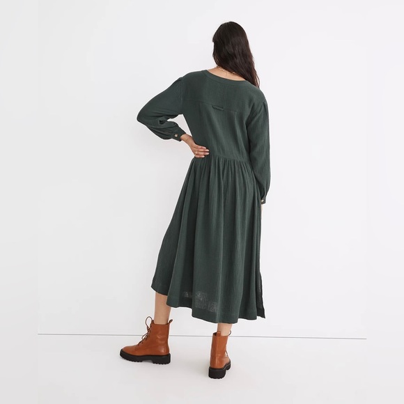 Madewell Lightspun Button-Front Midi Dress - Picture 4 of 6